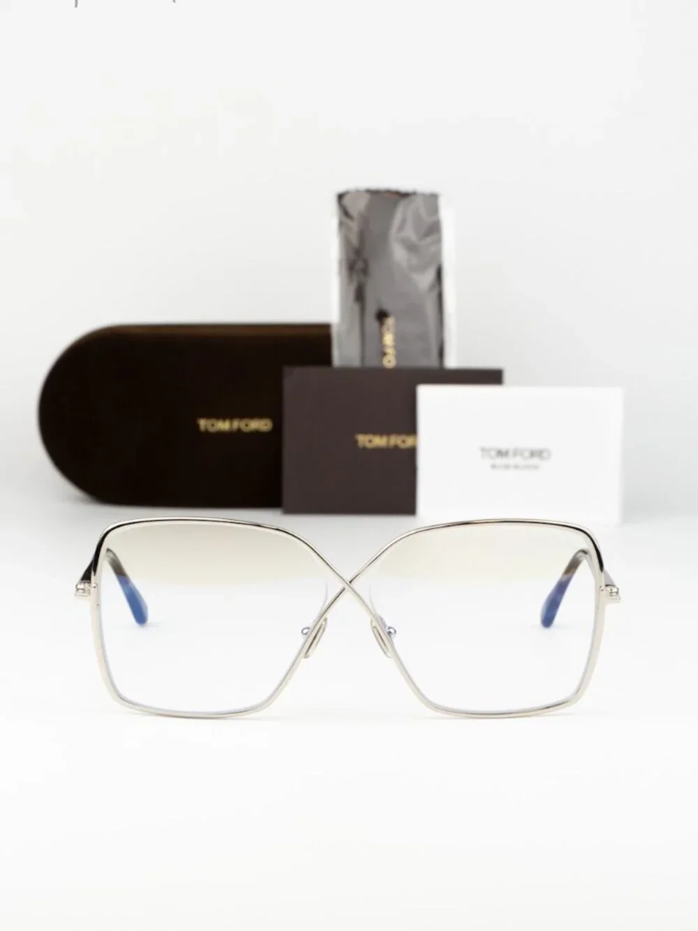 Tom Ford Women Eyeglasses Palladium Butterfly FT5841-B 016 NEW AUTHENTIC